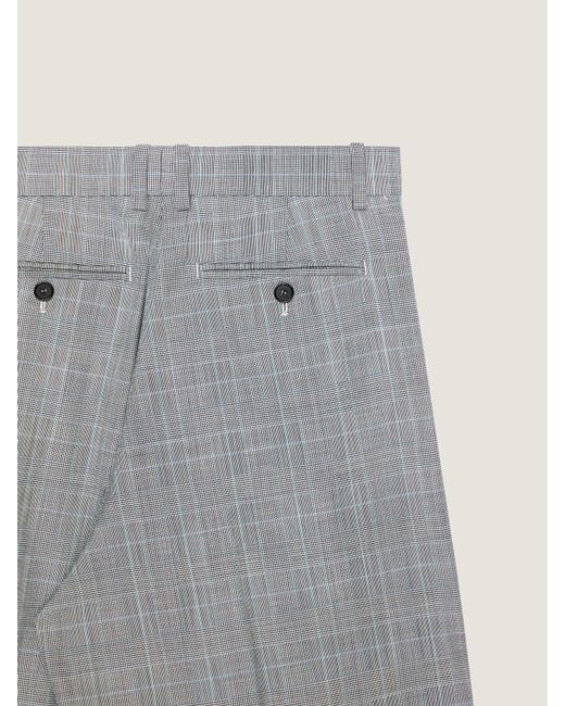 Givenchy Gray Double Pleat Checked Pants