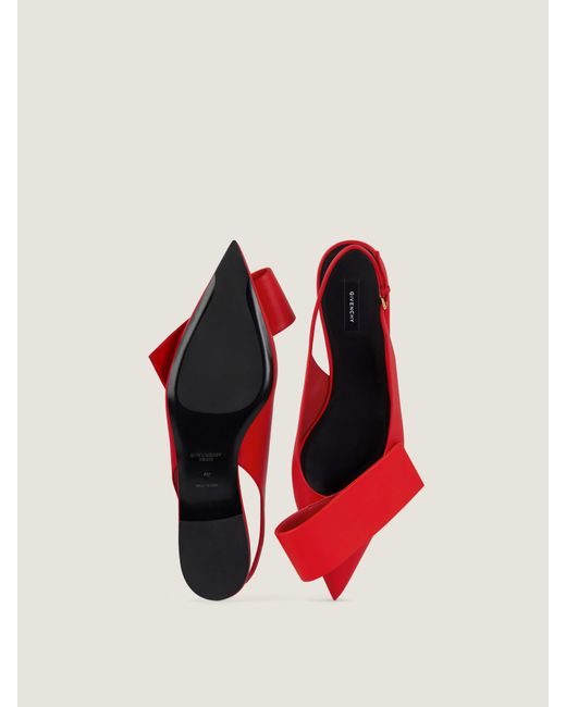 Givenchy Red Twisted Ribbon Flat Slingbacks