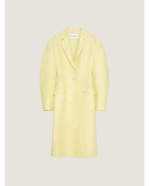 Givenchy Yellow Cocoon Fitted Coat
