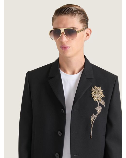 Givenchy Black Embellished Single-Breasted Cropped Jacket for men