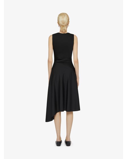 Abito asimmetrico in lana e mohair con davantino di Givenchy in Black
