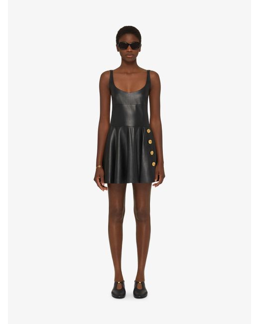 Abito in nappa con spalline attorcigliate di Givenchy in Black