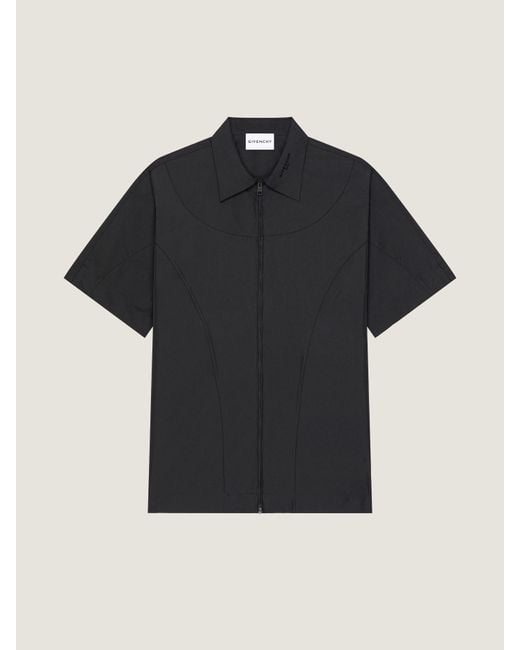 Givenchy Black Couture Seam Shirt With Mix Material Cut Outs for men