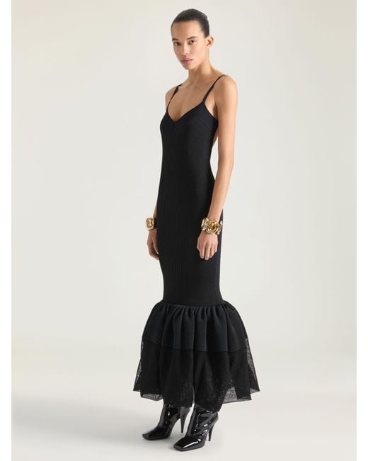 Givenchy Black Open Back Ruffled Dress