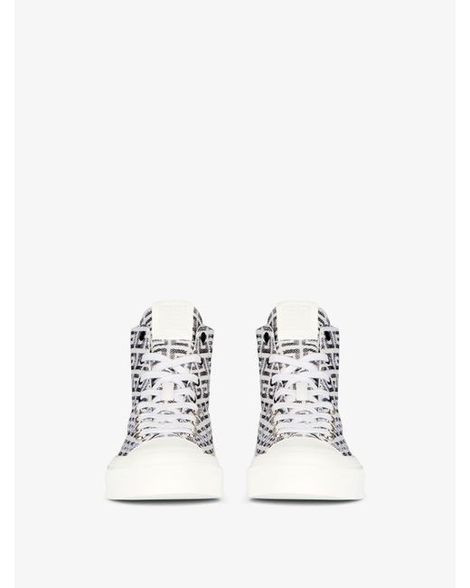 Sneakers alte City in jacquard 4G di Givenchy in White da Uomo