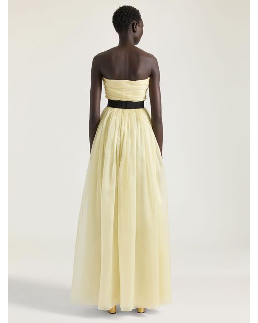 Abito da sera senza spalline in organza di Givenchy in Yellow