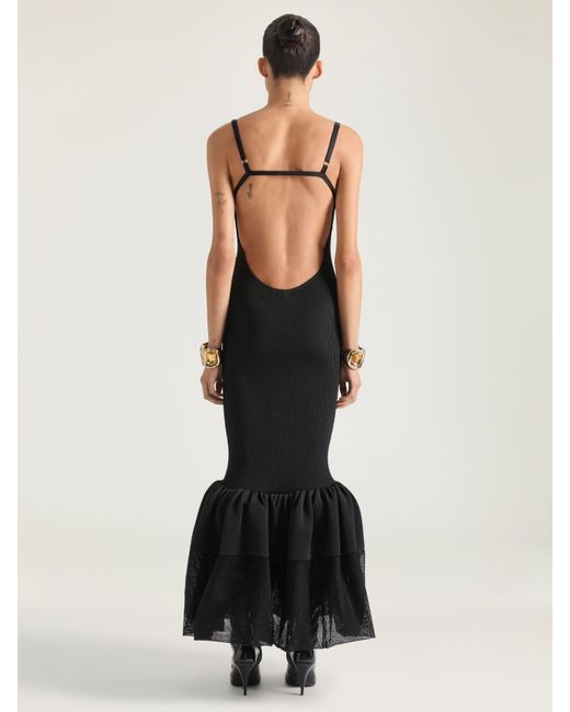 Givenchy Black Open Back Ruffled Dress