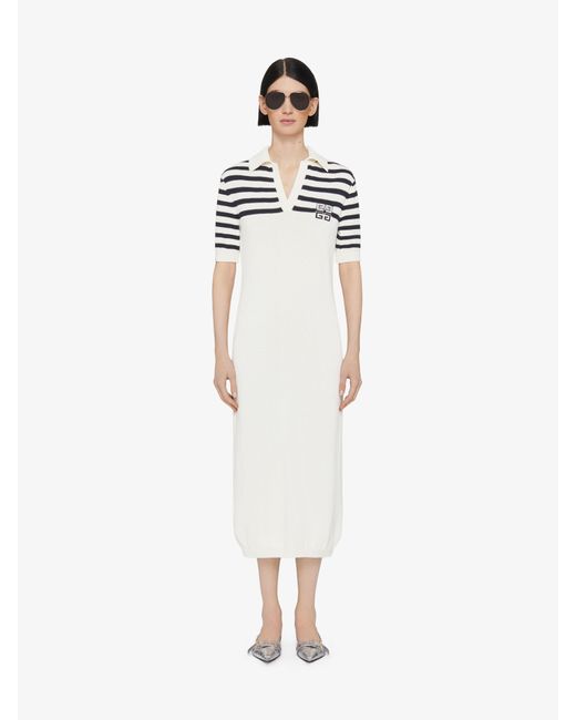 Givenchy White 4G Striped Polo Dress