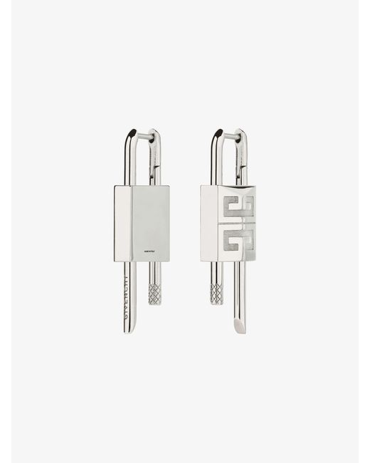 Givenchy White Lock Earrings
