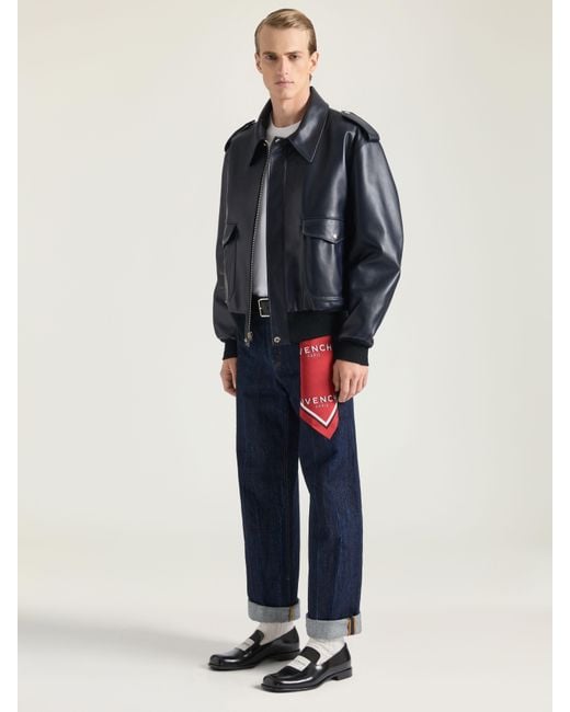 Jeans a gamba ampia in denim di Givenchy in Blue da Uomo