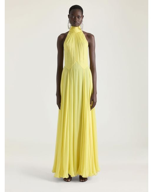 Givenchy Yellow Halterneck Evening Dress