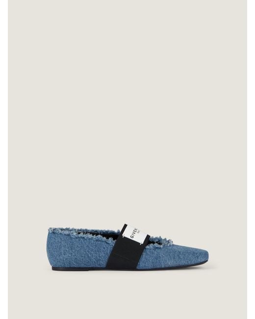 Givenchy Blue Sliced Square Ballerinas
