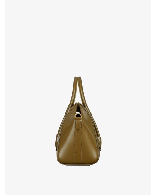 Givenchy Metallic Mini Antigona Lock Bag In Box Leather