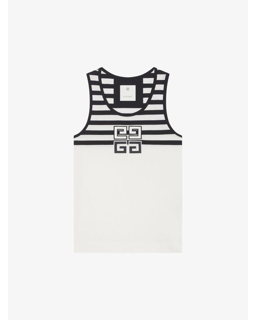 Givenchy White Slim Fit 4G Striped Tank Top