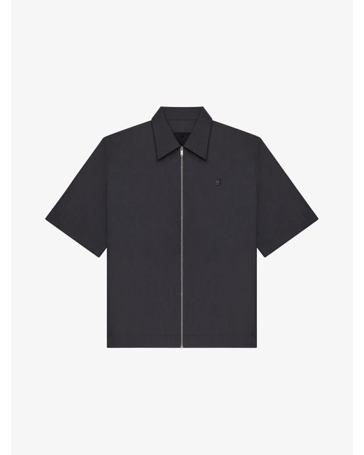 Givenchy Blue Zipped Shirt With 4g Detail for men