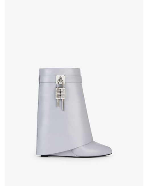 Givenchy White Shark Lock Ankle Boots
