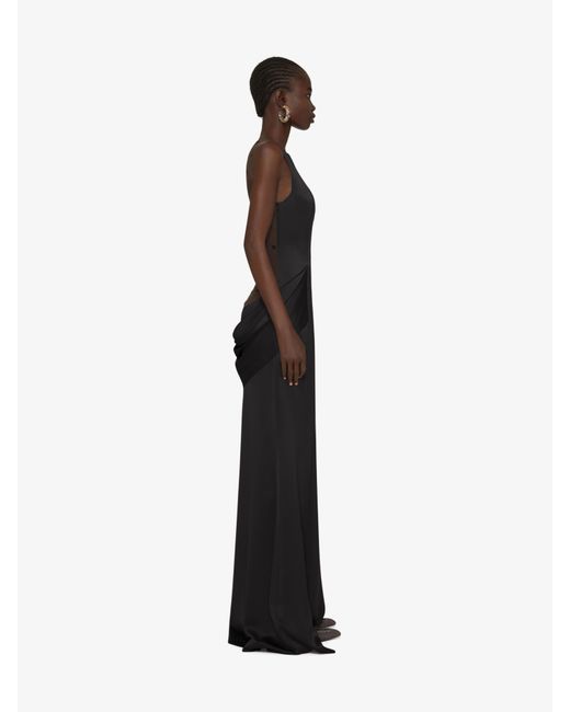 Robe du soir en satin avec tulle et drapé Givenchy en coloris Black