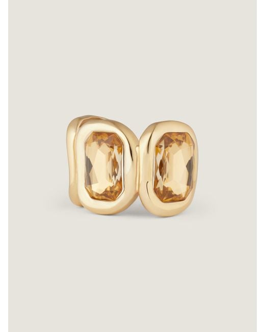 Bracciale rigido Sculptural Crystal in metallo e cristalli di Givenchy in Natural