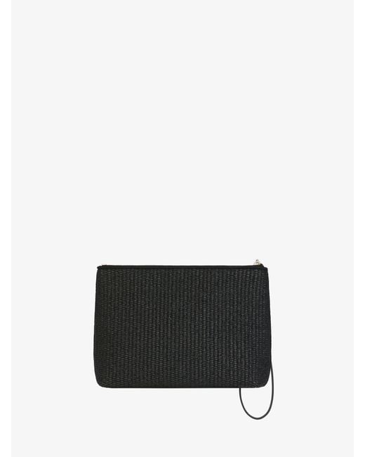 Givenchy White Travel Pouch In Raffia