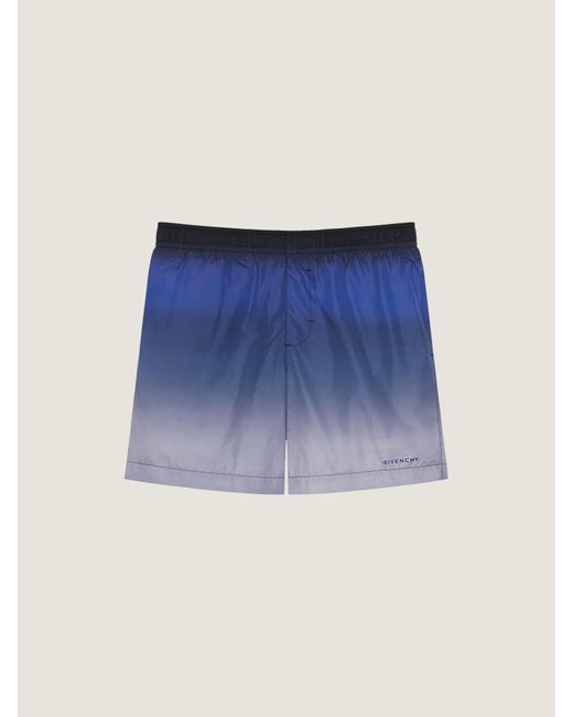 Givenchy Blue Swim Shorts With Gradient Print for men