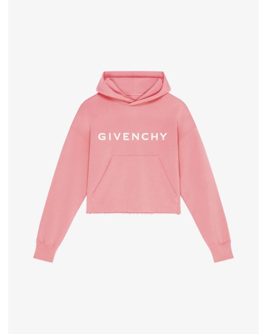 Hoodie cropped en molleton Givenchy en coloris Pink