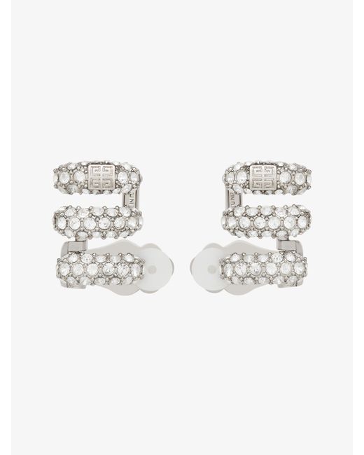 Givenchy Metallic Stitch Clip Earrings