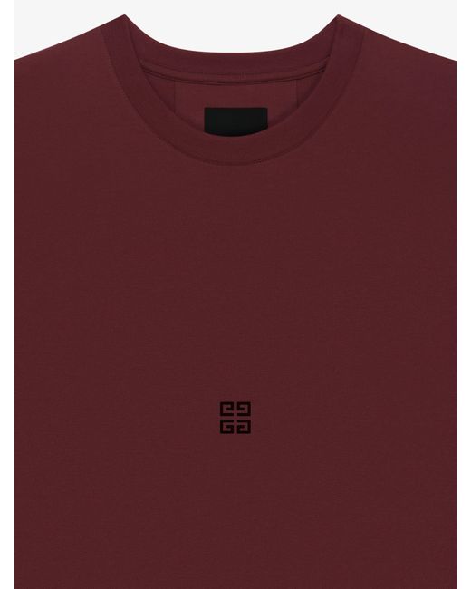 T-shirt slim in cotone con ricamo 4G di Givenchy in Red da Uomo