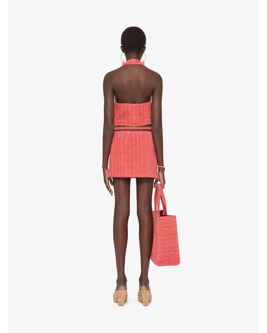 Mini jupe portefeuille en coton éponge 4G Givenchy en coloris Red