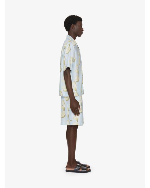 Givenchy Blue Printed Bermuda Shorts for men