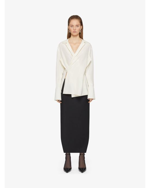 Chemise portefeuille en soie Givenchy en coloris White