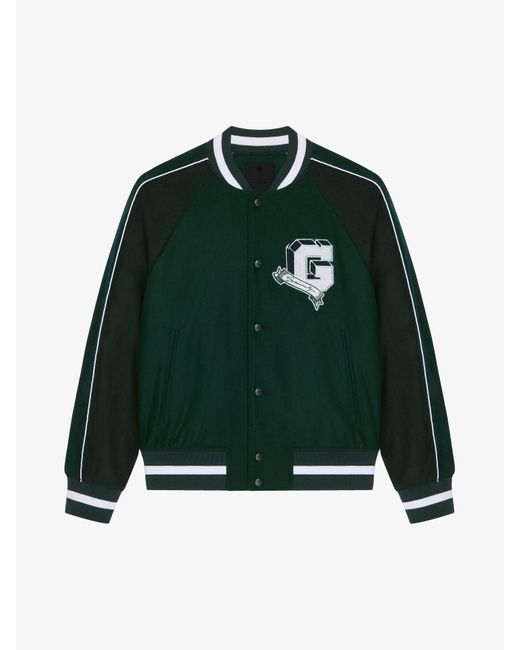 Givenchy Green College Varsity Jacket for men