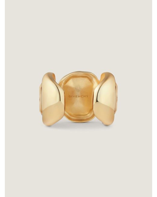 Bracciale rigido Sculptural Crystal in metallo e cristalli di Givenchy in Natural