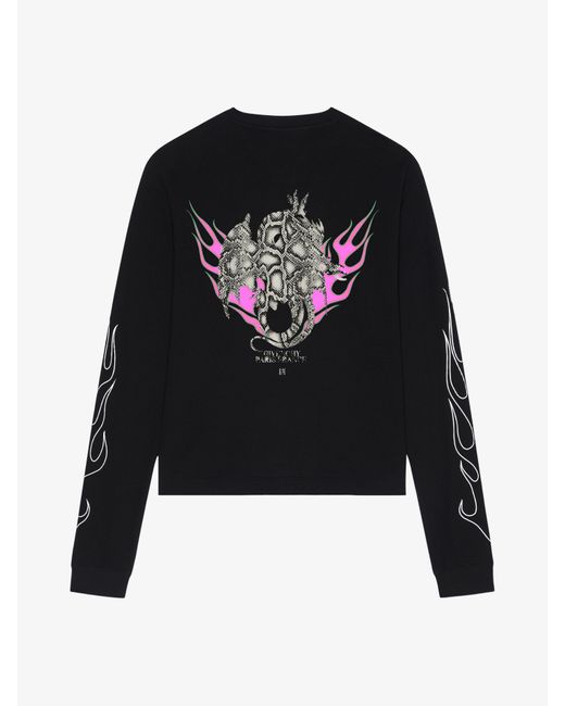 T-shirt ampia in cotone con stampa Dragon di Givenchy in Black da Uomo