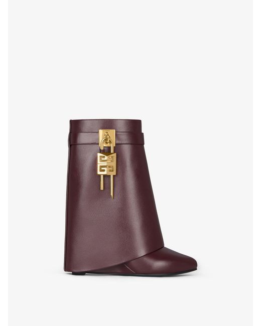 Givenchy Purple Shark Lock Ankle Boots