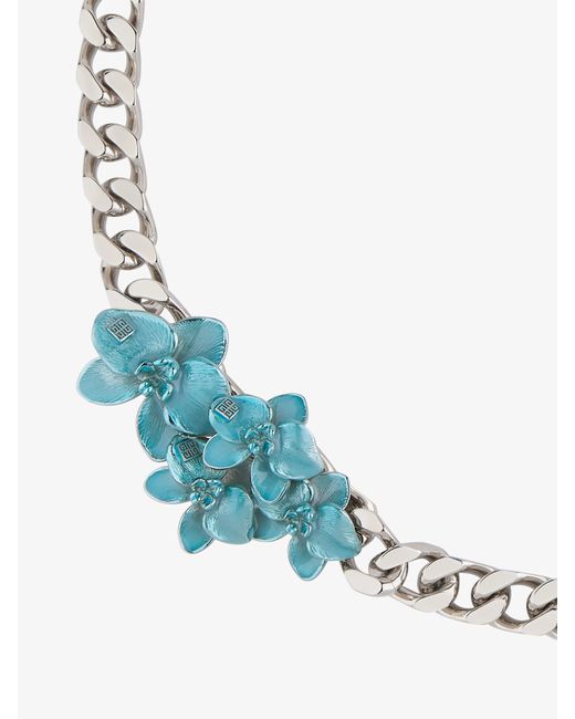 Givenchy Blue Flower Necklace for men