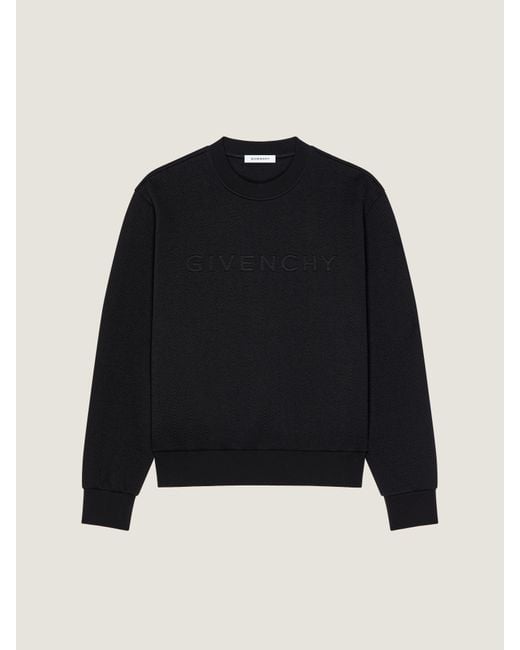Givenchy Blue Herringbone Knit Sweatshirt With Jacquard for men