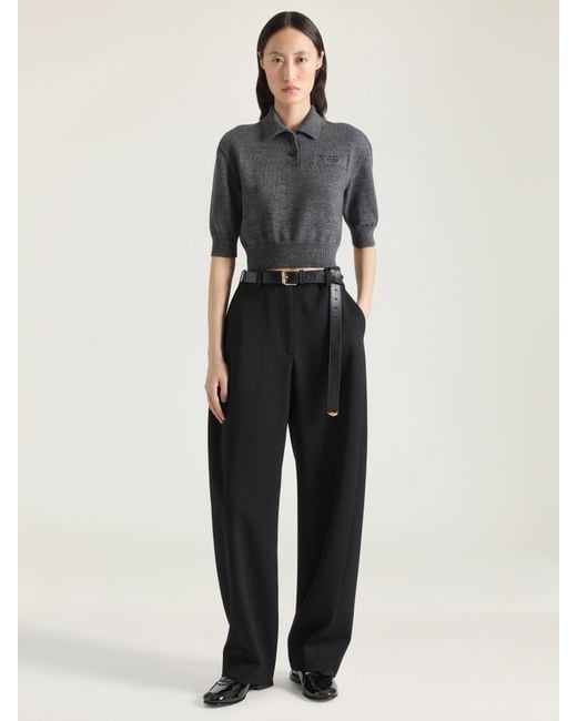 Givenchy Gray Logo Detailed Short-Sleeve Knit Polo Shirt