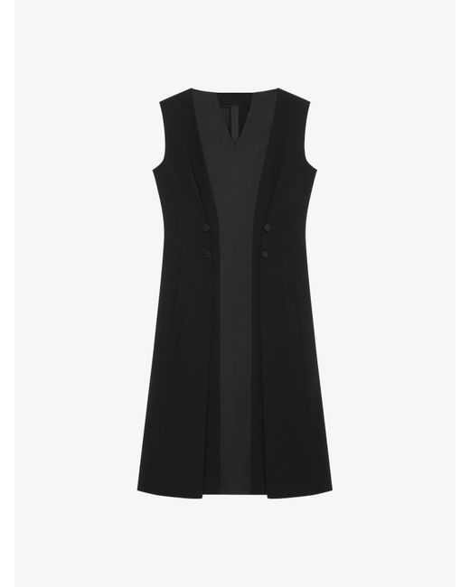 Robe à boutons en crêpe envers satin Givenchy en coloris Black