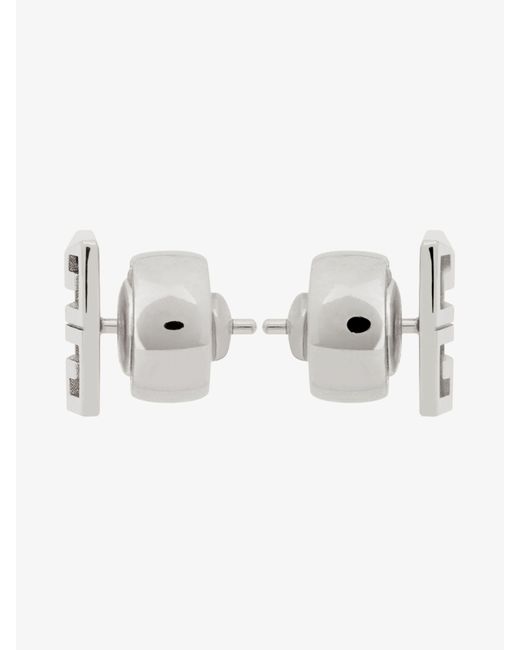 Givenchy White 4G Earrings for men