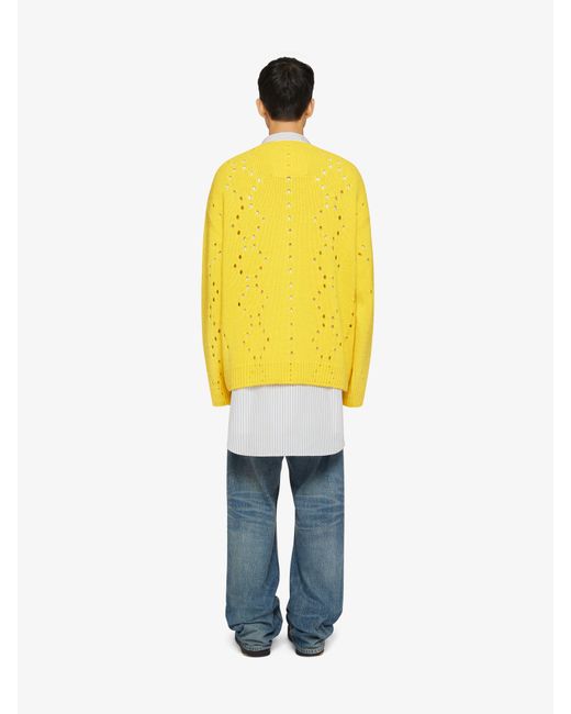 Cardigan oversize in lana di Givenchy in Yellow da Uomo