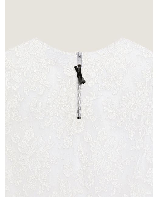 Givenchy Natural Mini Dress In Floral Lace With Cape
