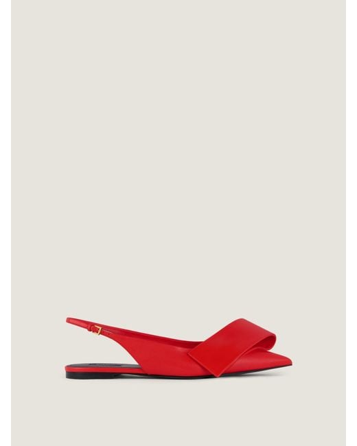 Givenchy Red Twisted Ribbon Flat Slingbacks