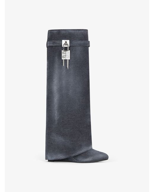 Givenchy Blue Shark Lock Boots