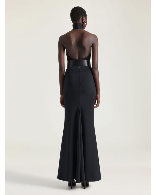Givenchy Black Maxi Kickback Skirt