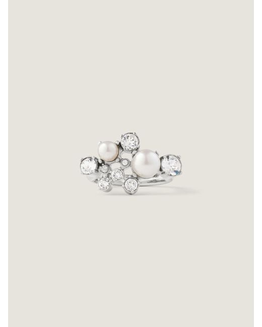 Givenchy Natural Crystal Pearl Ring