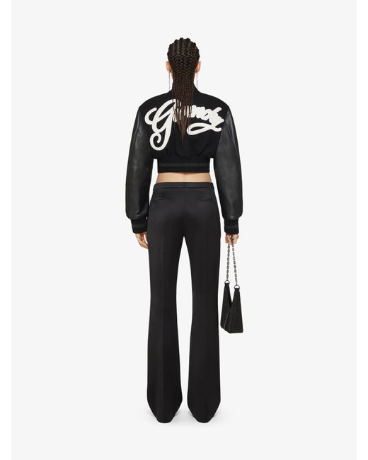 Givenchy Black College Cropped Varsity Jacket