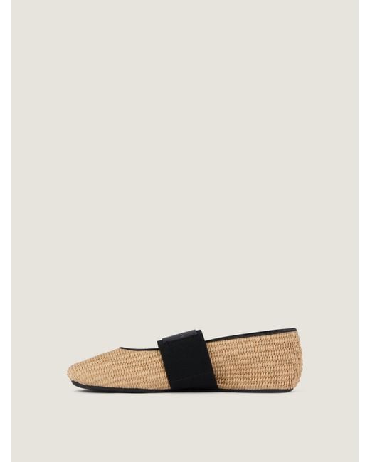Givenchy Natural Sliced Square Raffia-Effect Ballerinas