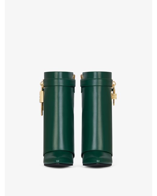 Givenchy Green Shark Lock Ankle Boots