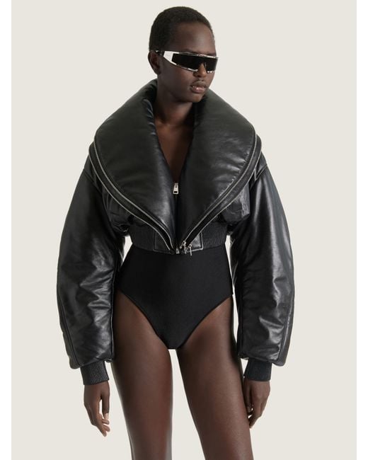 Givenchy Black Cropped Bomber With Zipped Shawl Collar