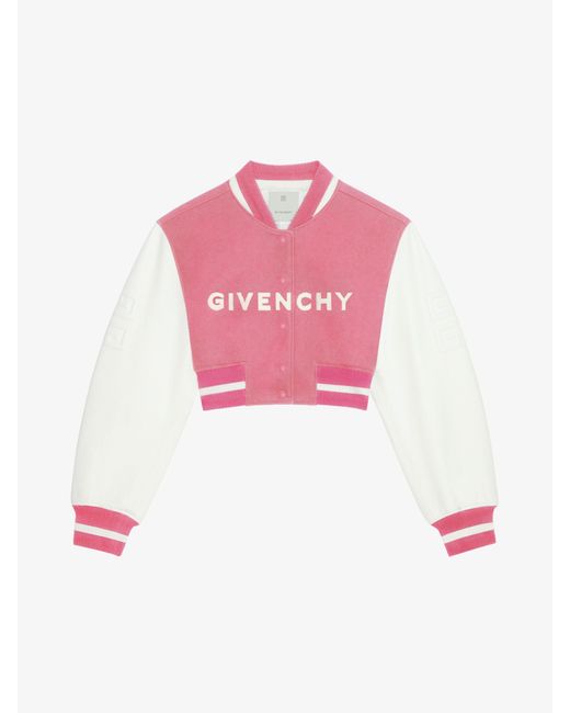 Givenchy Pink Cropped Varsity Jacket